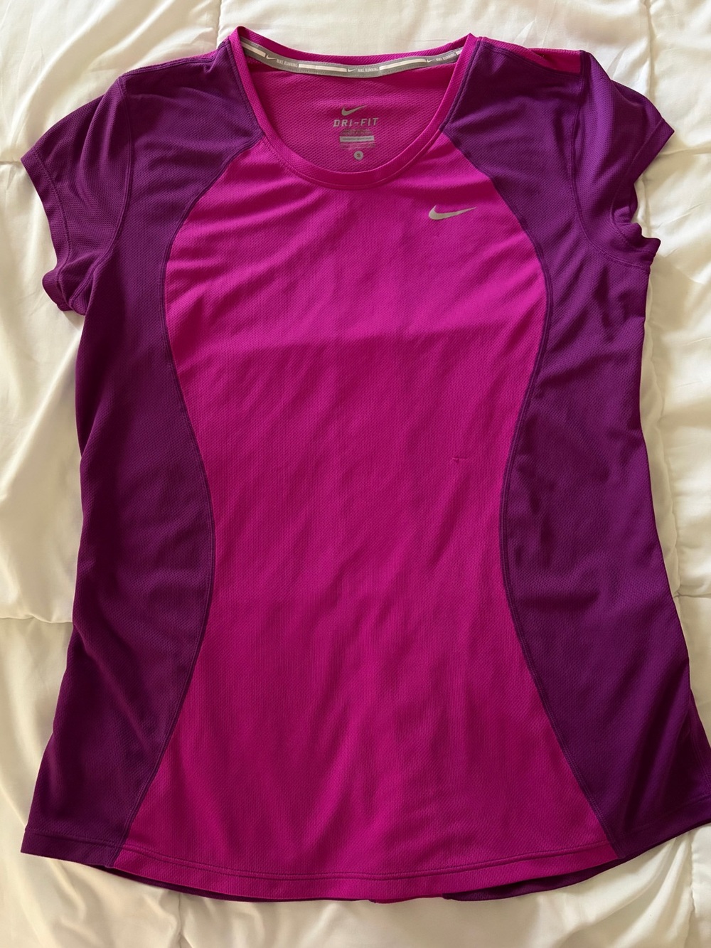 Nike Women’s Dri-FIT Short Sleeve Top - Magenta and Deep Purple
